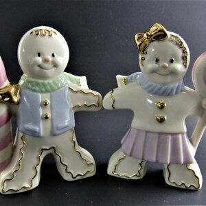 NIB LENOX CHRISTMAS FIGURAL BOY & GIRL SALT & SHAKER SET